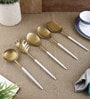 Radiant (Set of 5) White Colour Stainless Steel Serving Spoon