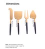 Radiant Black Handle Gold Heads Cheese Knives Set