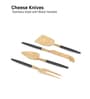 Radiant Black Handle Gold Heads Cheese Knives Set