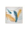 Radiant Blue and Yellow Plume Glass Finish Square Wall Art