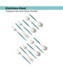 Radiant Blue Handled Matt Finish Stainless Steel Flatware Set of Twelve