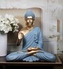 Radiant Enlightenment Buddha Grey & Gold Polyresin Buddha