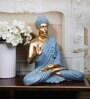 Radiant Enlightenment Buddha Grey & Gold Polyresin Buddha