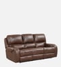 Ny Leatherette 3 Seater Motorized Recliner in Brown Colour