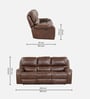 Ny Leatherette 3 Seater Motorized Recliner in Brown Colour