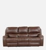 Ny Leatherette 3 Seater Motorized Recliner in Brown Colour