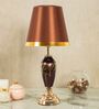 Radiant Monolith Ceramic Table Lamp with Cotton Shade (Multicolour & Red)