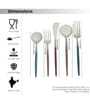 Radiant Multi-coloured Metallic Handles Matt Finish Stainless Steel Flatwareor Cutlery Set of Five