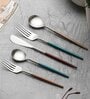 Radiant Multi-coloured Metallic Handles Matt Finish Stainless Steel Flatwareor Cutlery Set of Five