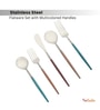 Radiant Multi-coloured Metallic Handles Matt Finish Stainless Steel Flatwareor Cutlery Set of Five