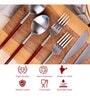 Radiant Red Handle Matt Steel Cutlery Set of Twelve