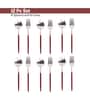 Radiant Red Handle Matt Steel Cutlery Set of Twelve