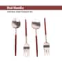 Radiant Red Handle Matt Steel Cutlery Set of Twelve