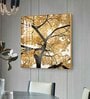 Radiant Tree of Gold Glass Finish Square Wall Art