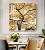 Radiant Tree of Gold Glass Finish Square Wall Art