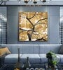 Radiant Tree of Gold Glass Finish Square Wall Art