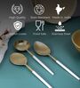 Radiant White Handle Gold Head 3 Pc Server Set