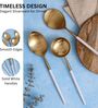 Radiant White Handle Gold Head 3 Pc Server Set