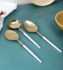 Radiant White Handle Gold Head 3 Pc Server Set