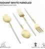 Radiant White Handle Gold Steel Cutlery Set of Twelve