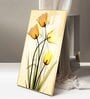 Radiant Yellow Tulips Glass Finish Vertical Wall Art