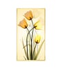Radiant Yellow Tulips Glass Finish Vertical Wall Art