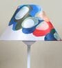 Radient Aura White Metal Table Lamp With Abstract Print Satin Shade
