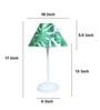 Radient Aura White Metal Table Lamp With Palm Print Satin Shade