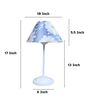 Radient Aura White Metal Table Lamp With Narcissue Floral Print Satin Shade