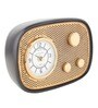 Radio Wave Black Wood Table Clock