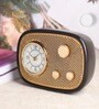 Radio Wave Black Wood Table Clock