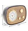 Radio Wave Black Wood Table Clock