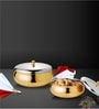 Raga 800 ml Gold Stainless Steel Double Walled Serving Bowl with lid