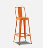 Raglan Metal Bar Stool In Orange Colour