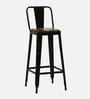 Raglan Metal Bar Stool In Black Colour