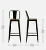 Raglan Metal Bar Stool In Black Colour