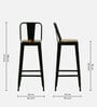 Raglan Metal Bar Stool In Black Colour