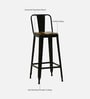 Raglan Metal Bar Stool In Black Colour