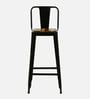 Raglan Metal Bar Stool In Black Colour