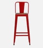 Raglan Metal Bar Stool In Red Colour