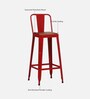 Raglan Metal Bar Stool In Red Colour