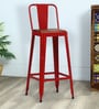 Raglan Metal Bar Stool In Red Colour