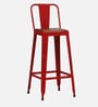 Raglan Metal Bar Stool In Red Colour
