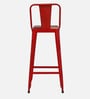 Raglan Metal Bar Stool In Red Colour