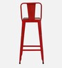 Raglan Metal Bar Stool In Red Colour