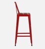 Raglan Metal Bar Stool In Red Colour
