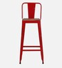 Raglan Metal Bar Stool In Red Colour
