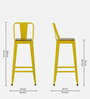 Raglan Metal Bar Stool In Yellow Colour