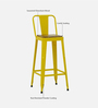 Raglan Metal Bar Stool In Yellow Colour