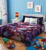 Rago Kids Anime Double Bedsheet in Purple & Blue with 2 Pillow Covers